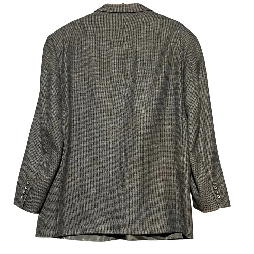Oscar De La Renta Mens‎ Gray Patterned Wool Sport Coat Blazer Jacket Size 48R